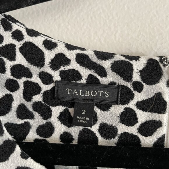 Talbots Sz 2 Snow Leopard Animal Print Career Workwear Short Sleeve Sheath Dress - Picture 7 of 11